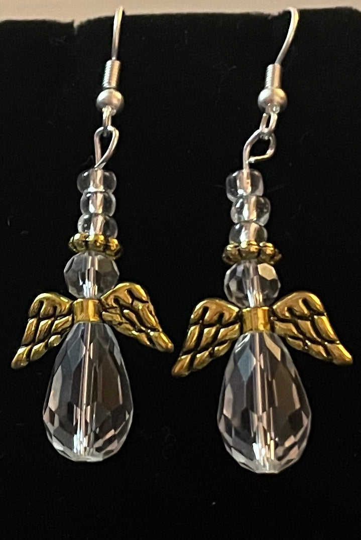 Crystal Angel Earrings
