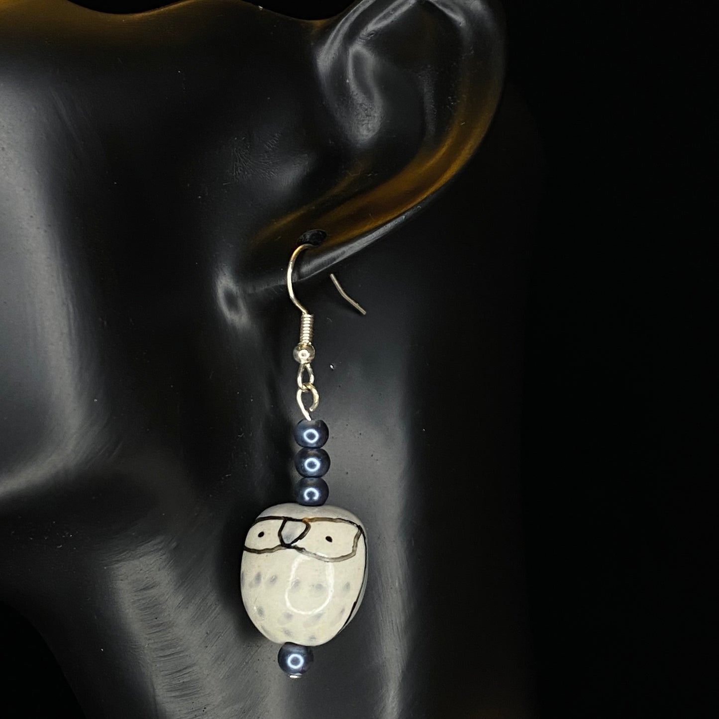 Ceramic owl earrings