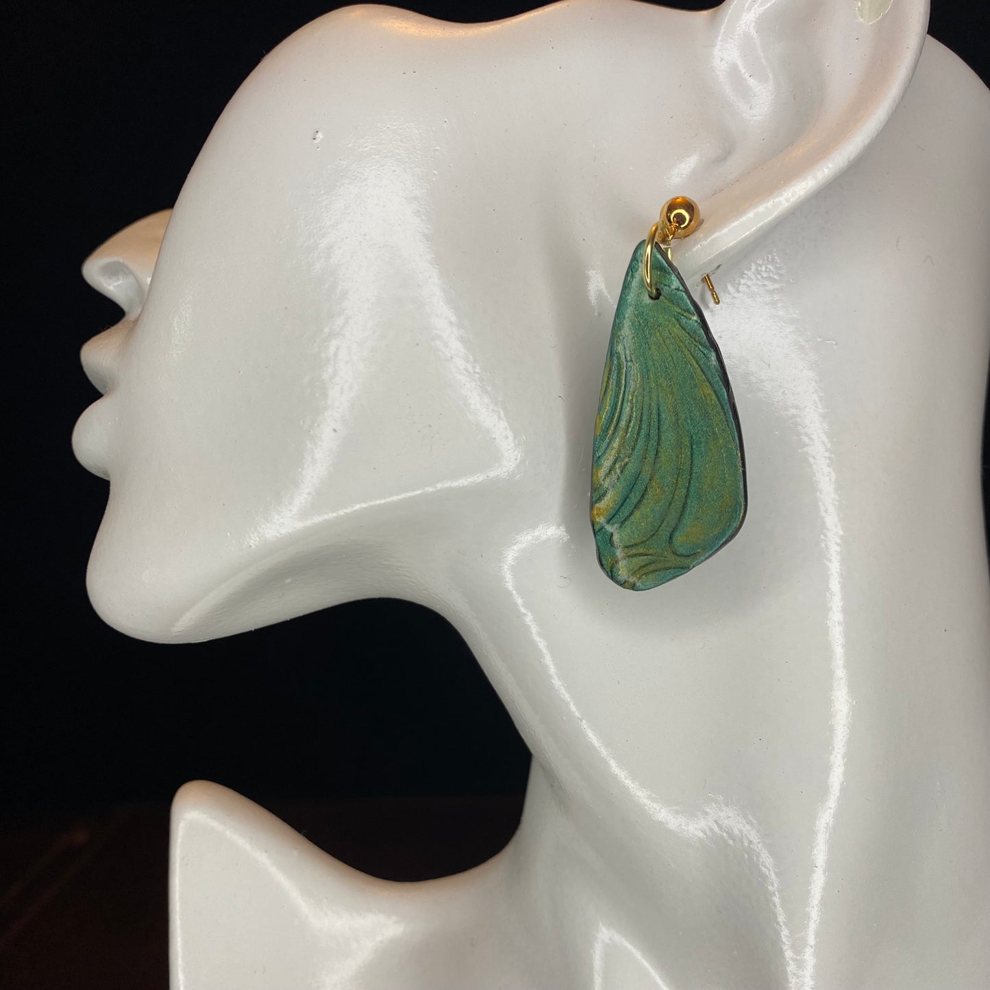 Sage and Gold Mica Earrings