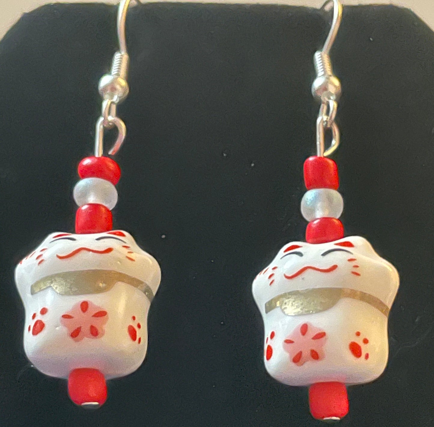 Ceramic cat earrings