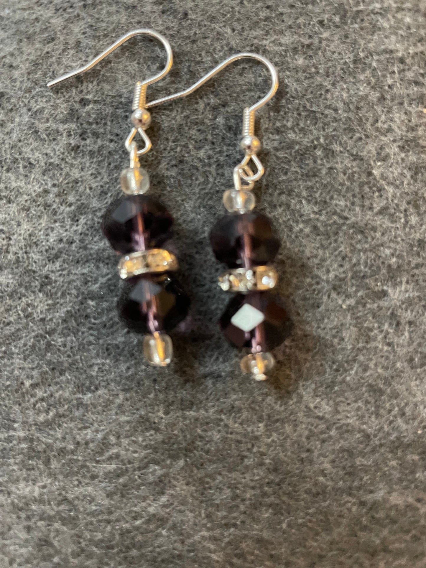 Faceted crystal with rondelle spacer earrings
