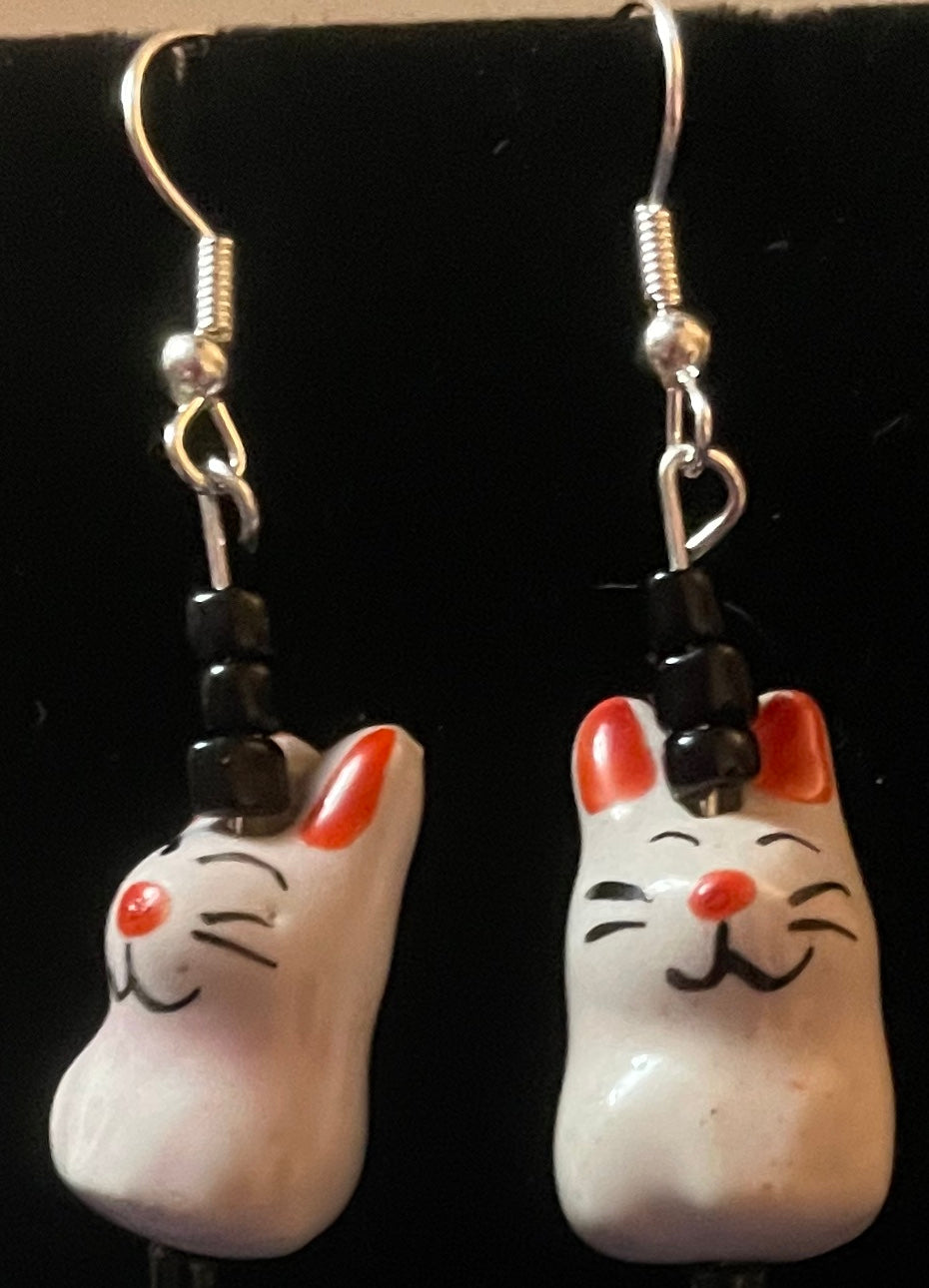 Ceramic bunny earrings