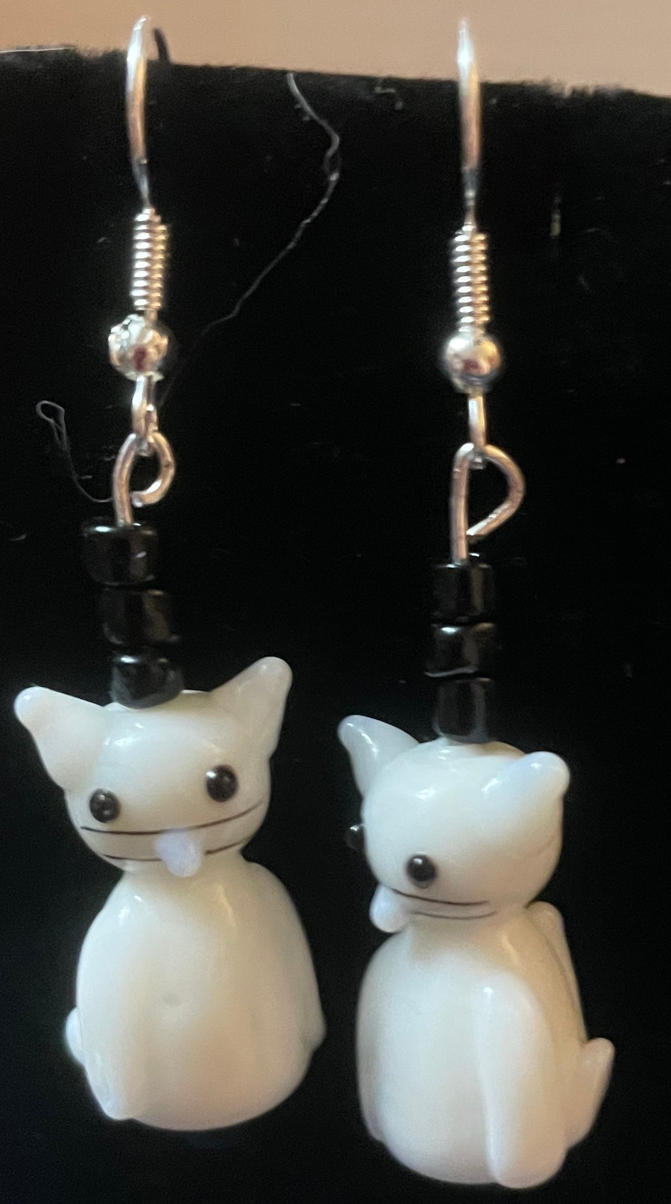 Ceramic cat earrings