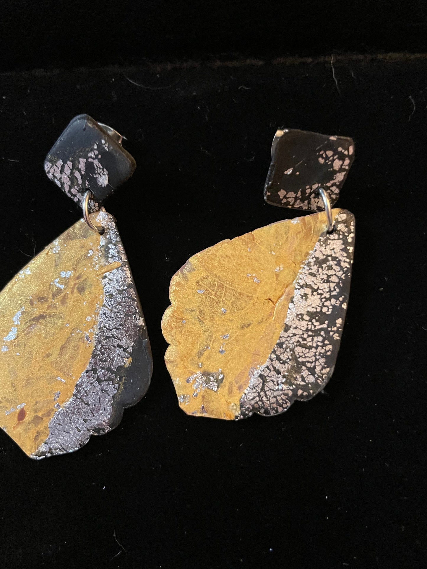 Gold  Glittery Baroque Earrings