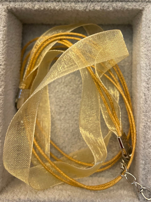 Gold Organza and Waxed Necklace Cords