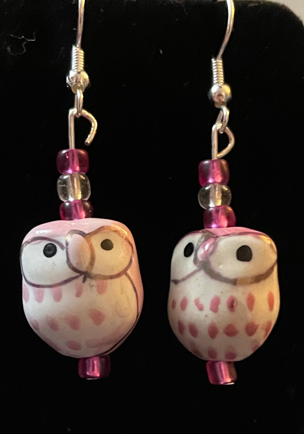 Ceramic owl earrings