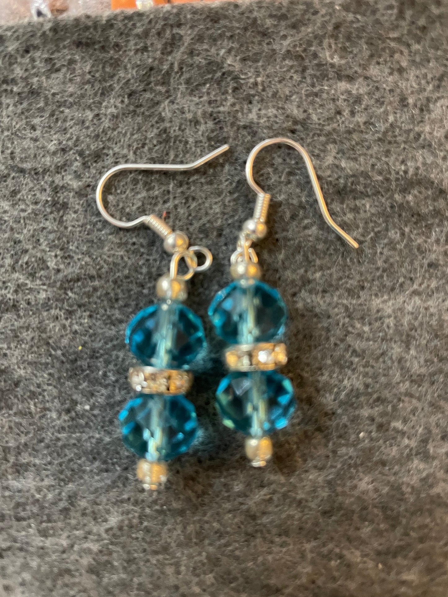 Faceted crystal with rondelle spacer earrings