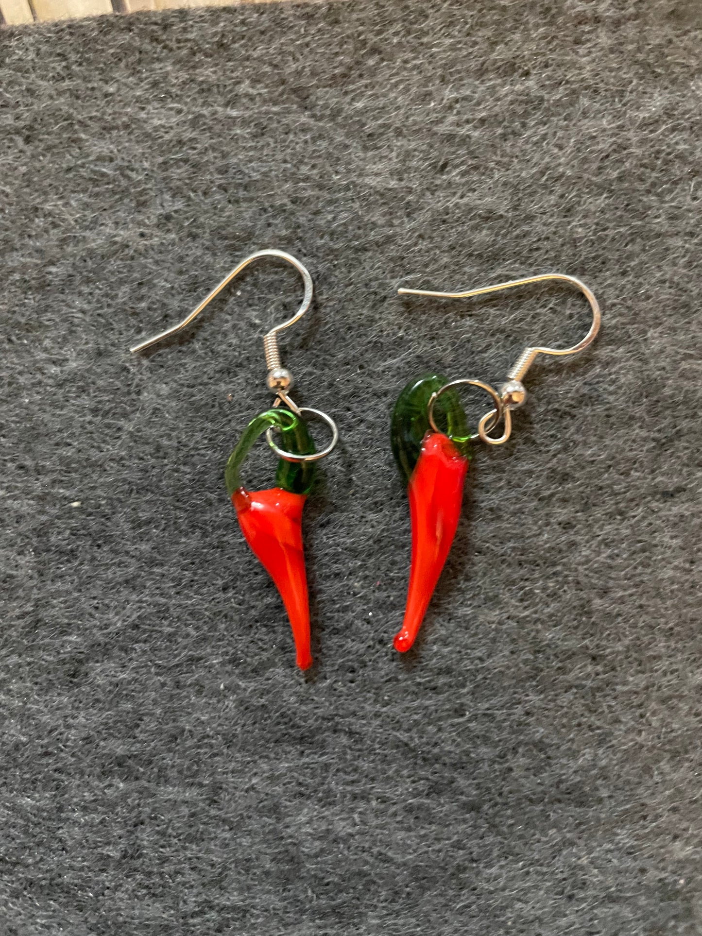 Chili Pepper Glass Earrings