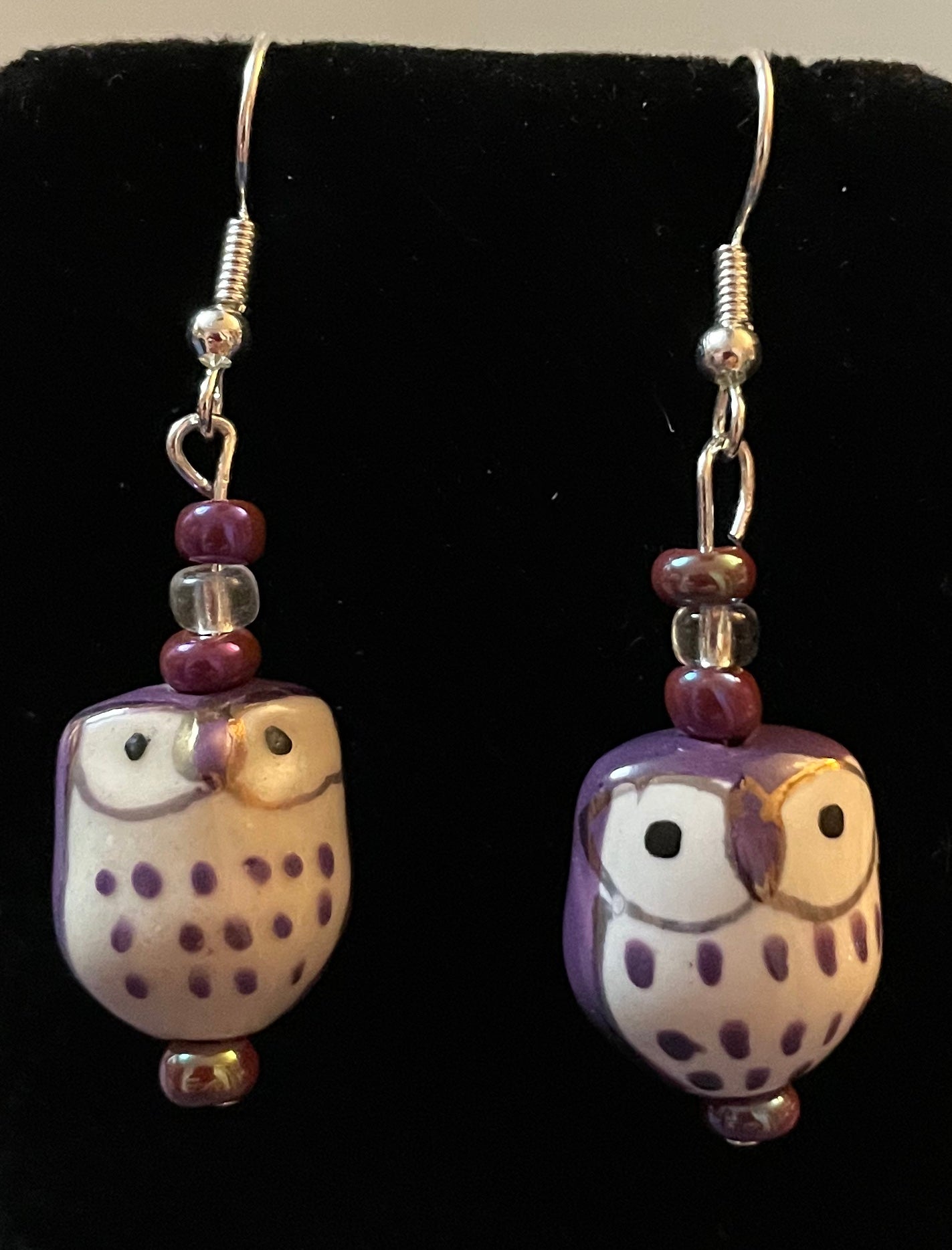 Ceramic owl earrings