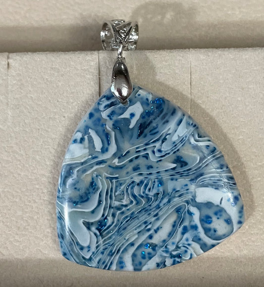 Blue and White simulated stone pendant
