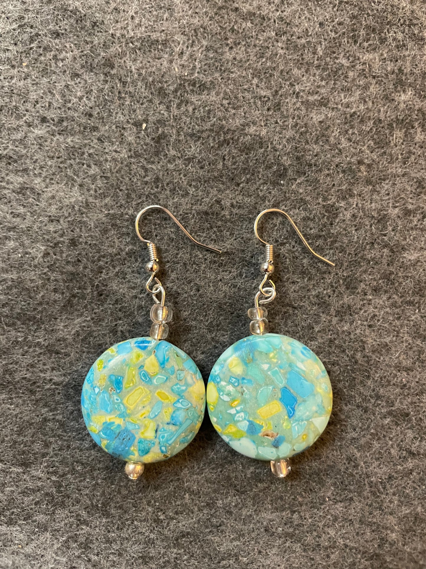 Turquoise disc earrings