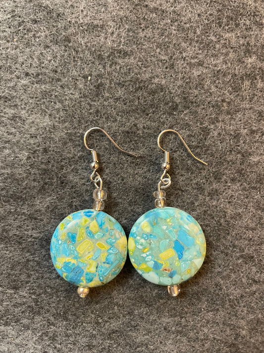 Turquoise disc earrings