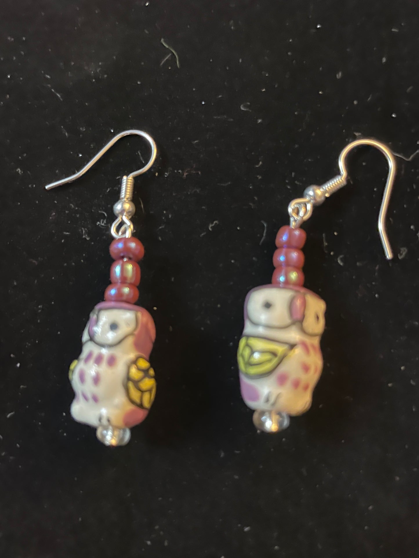 Ceramic owl earrings