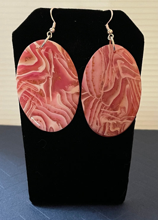 Red on white earrings