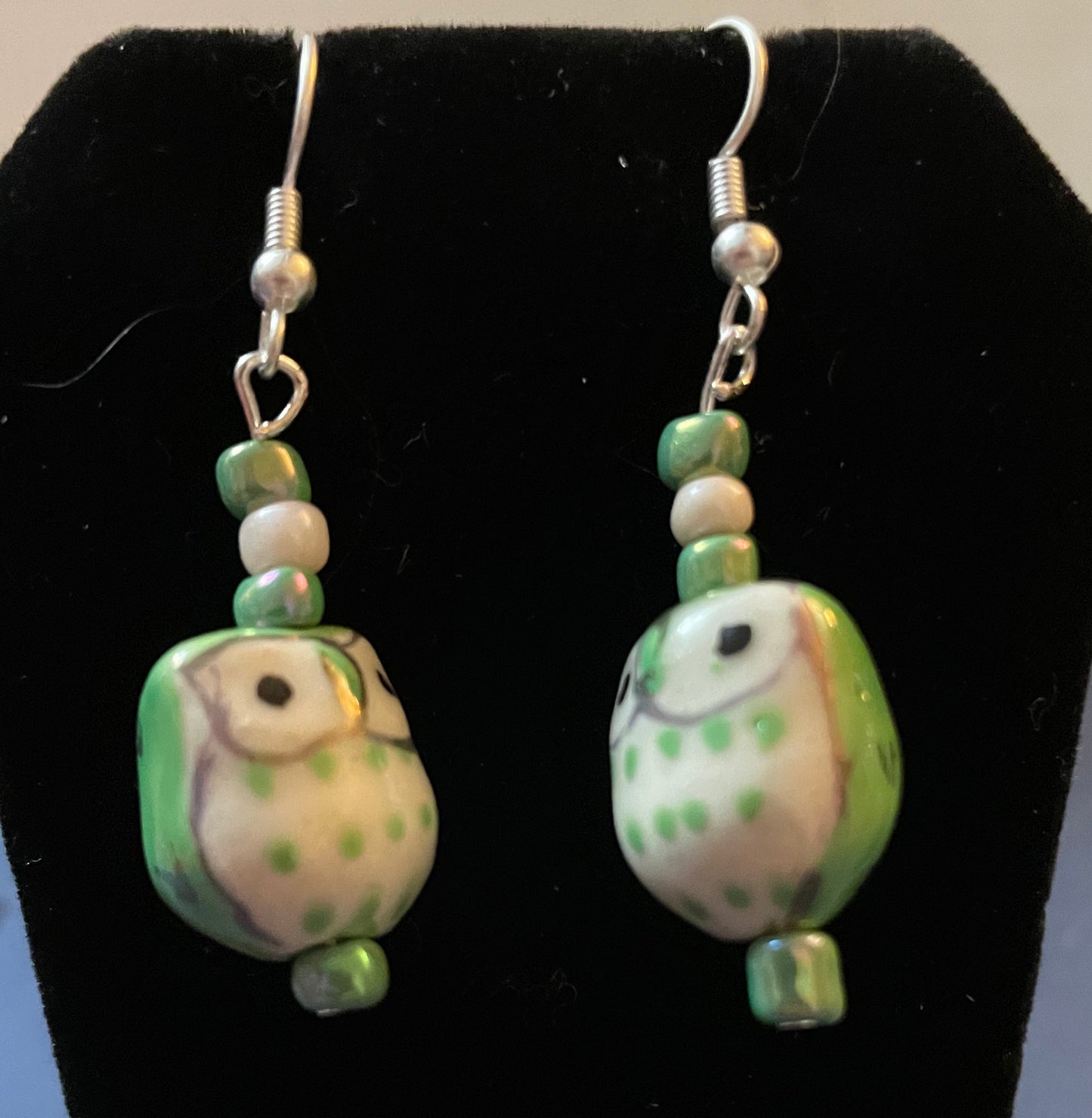 Ceramic owl earrings