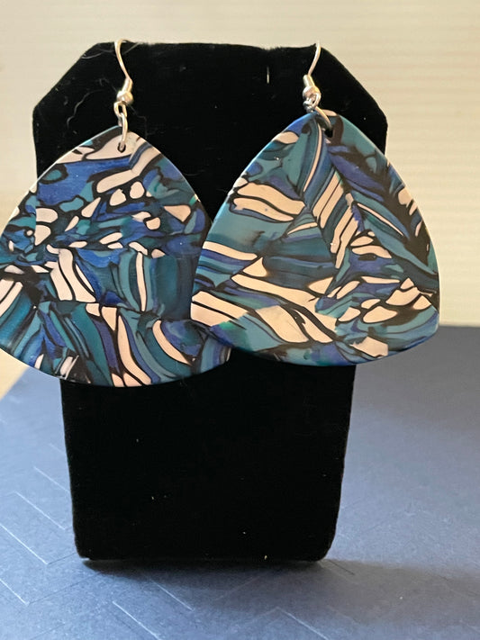 Royal and white butterfly earrings