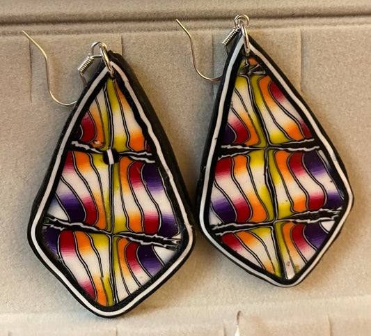 Rainbow kite shaped earrings