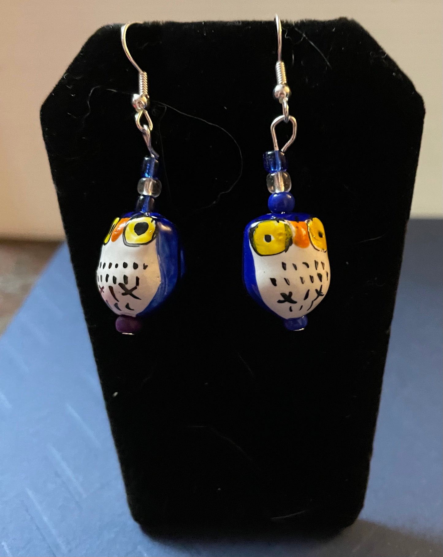 Ceramic owl earrings