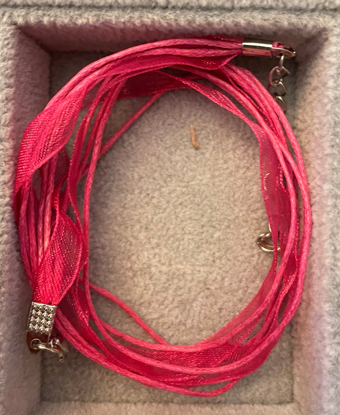 Organza and waxed necklace cords