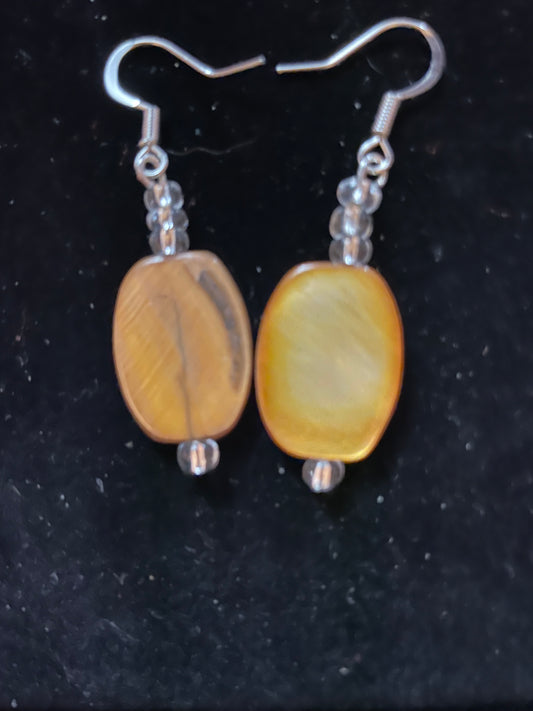 Small amber glass earrings