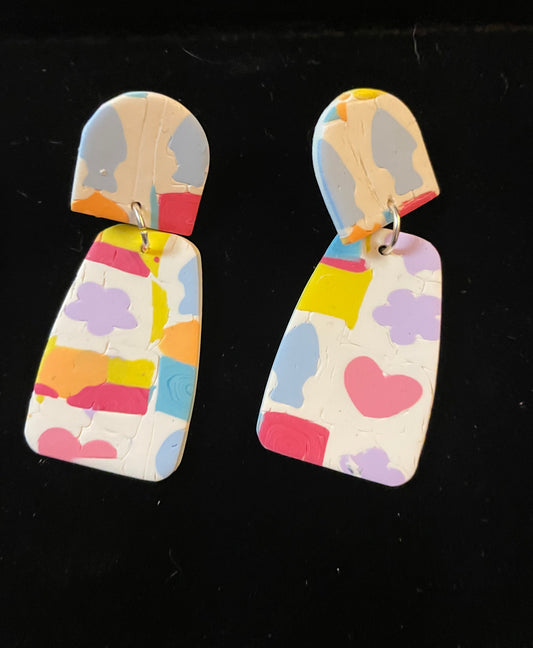 Rainbow dangle earrings