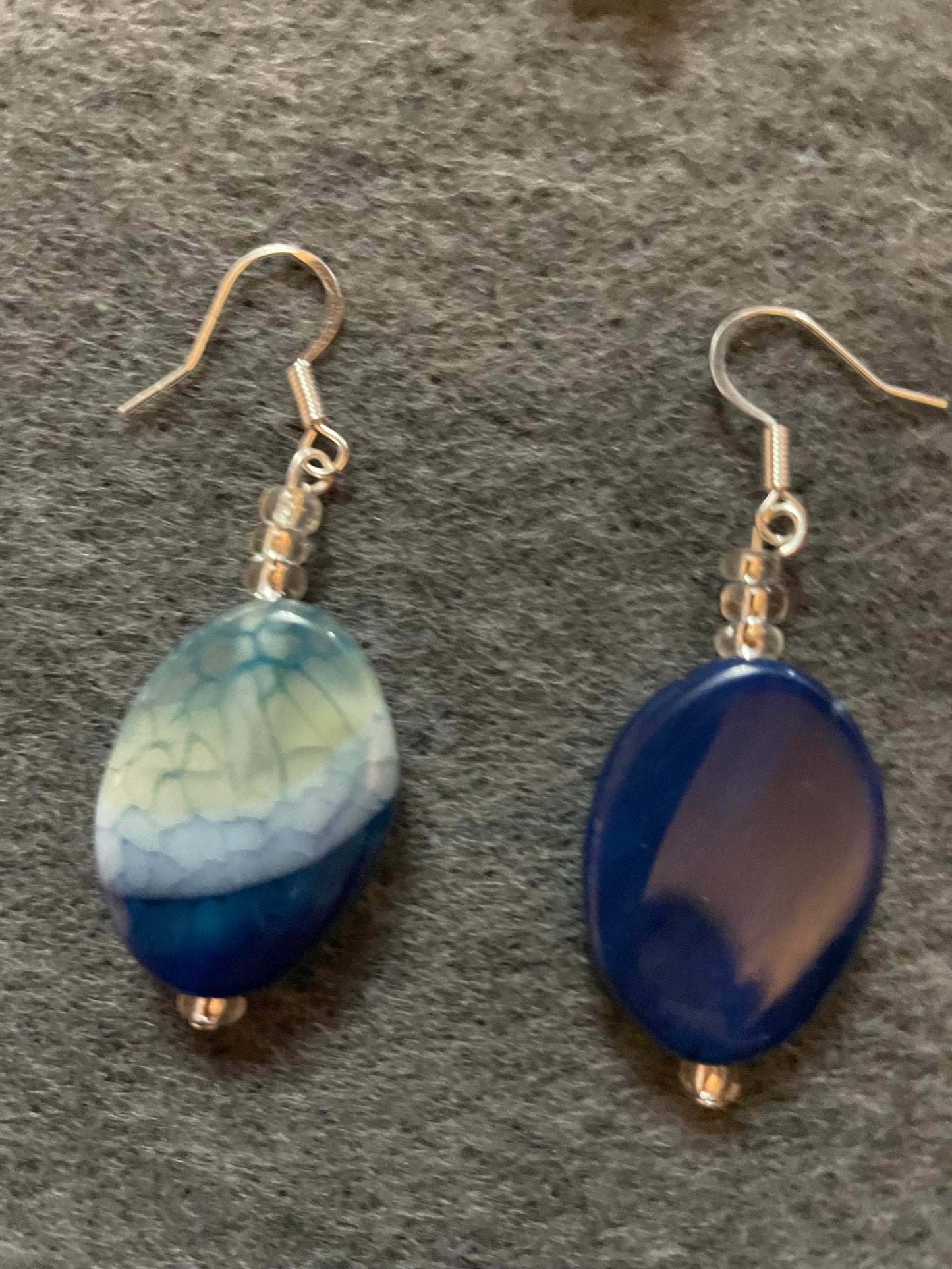 Dyed Blue Agate Earrings