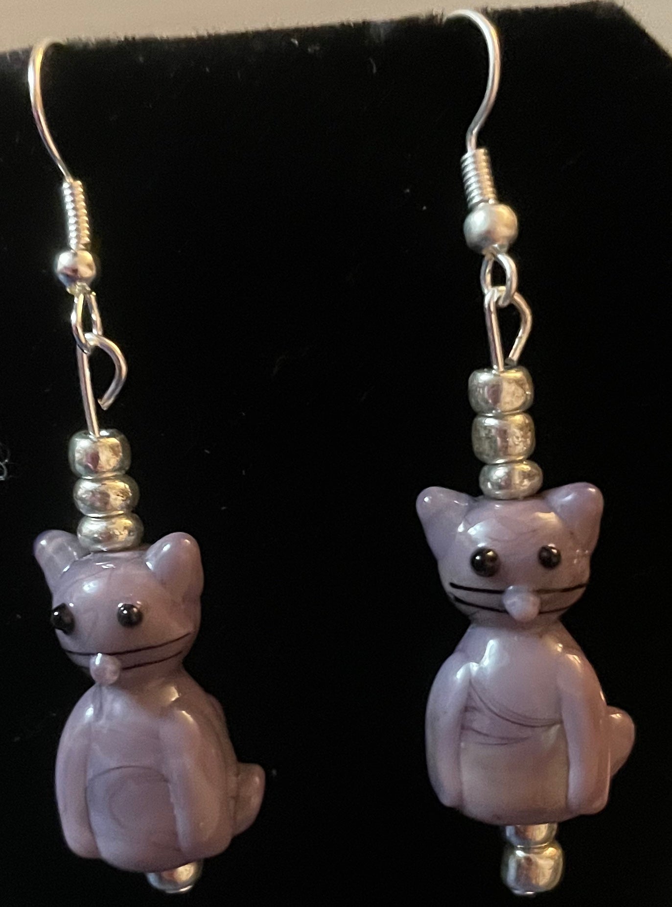 Ceramic cat earrings