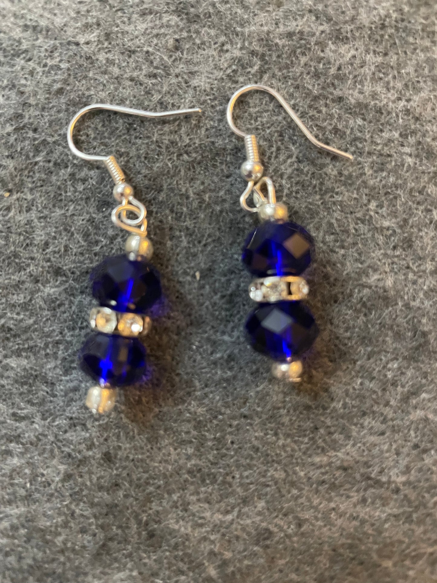 Faceted crystal with rondelle spacer earrings