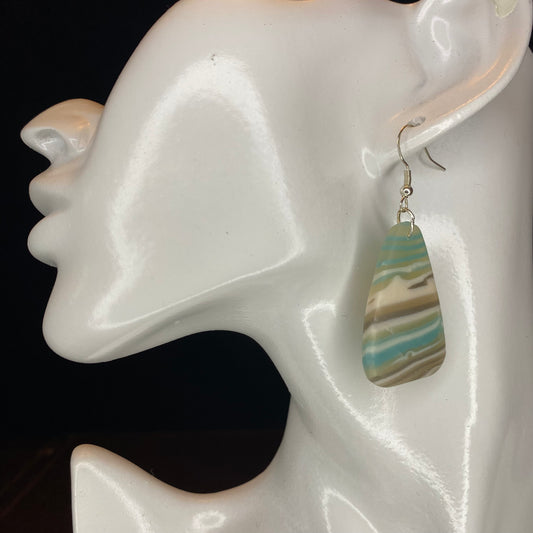 Aqua and Silver Translucent Aqua Earrings