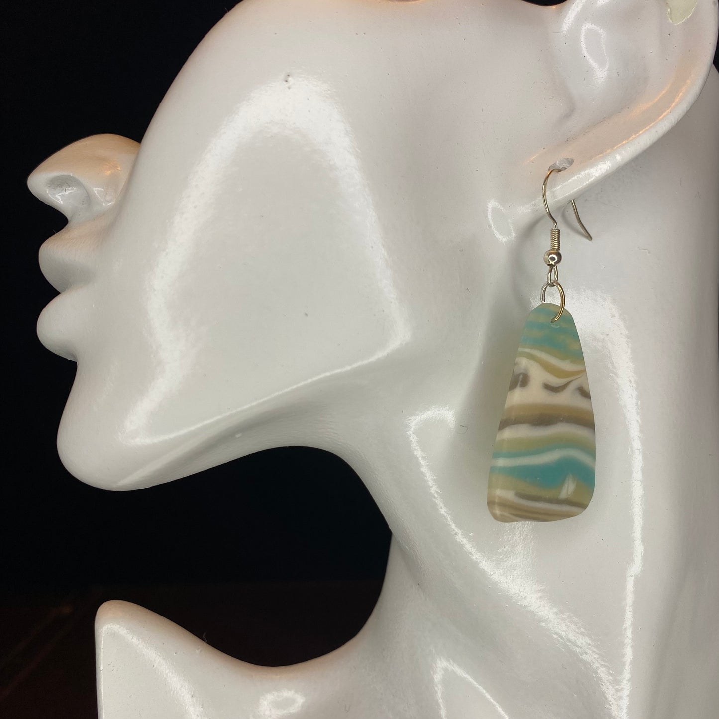 Aqua and Silver Translucent Aqua Earrings