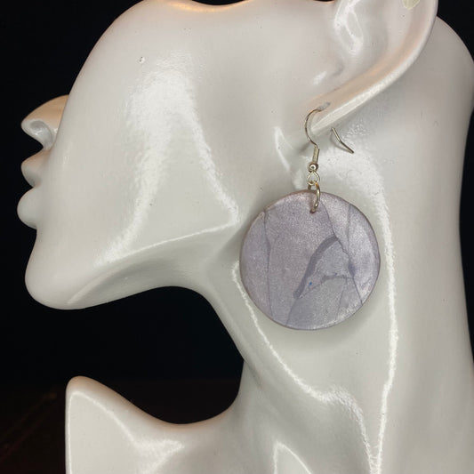 Faux Mother of pearl clay earrings