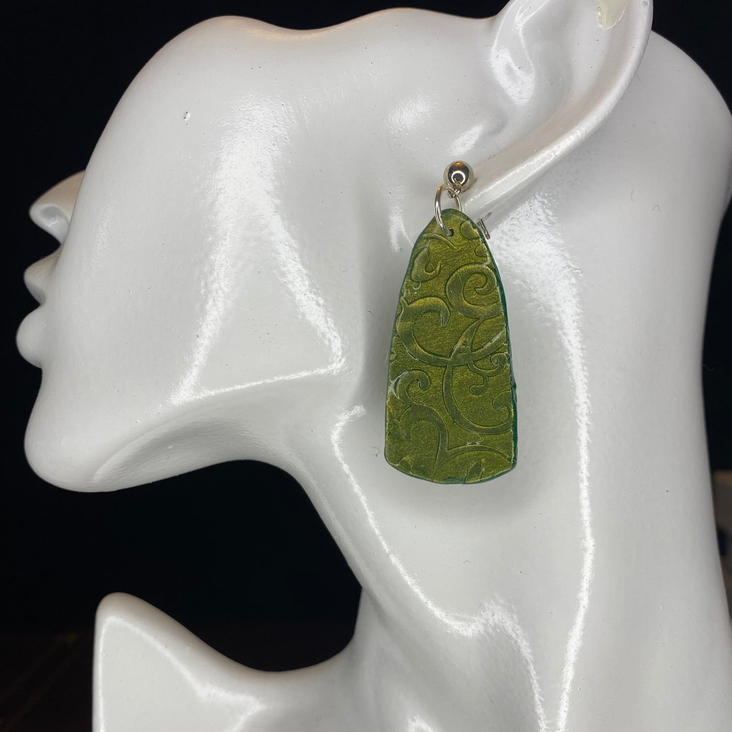 Iridescent Olive Green Earrings