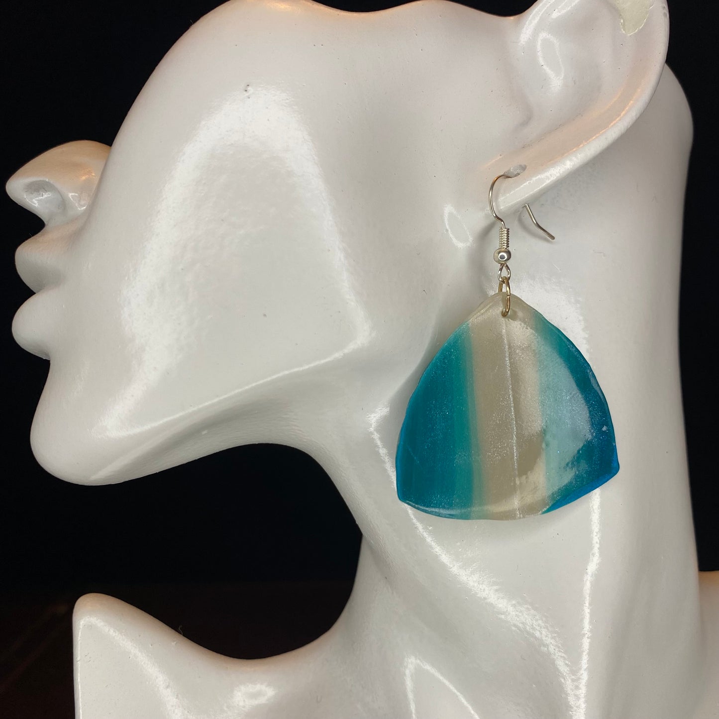 Pearlescent Rounded Triangle Earrings