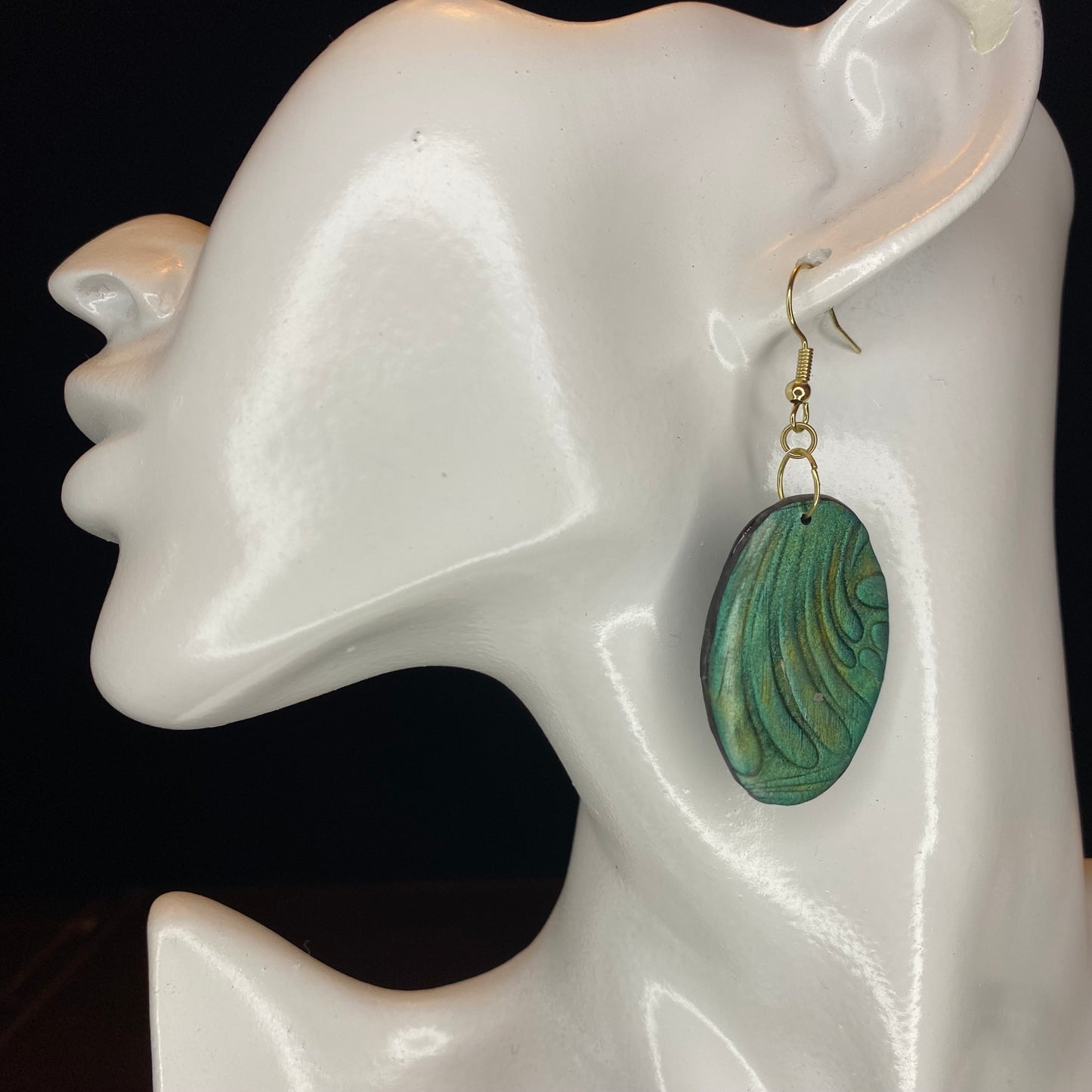 Sage and Gold Mica Earrings