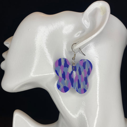 Featherweight Series - Royal blue, purple and silver butterflies