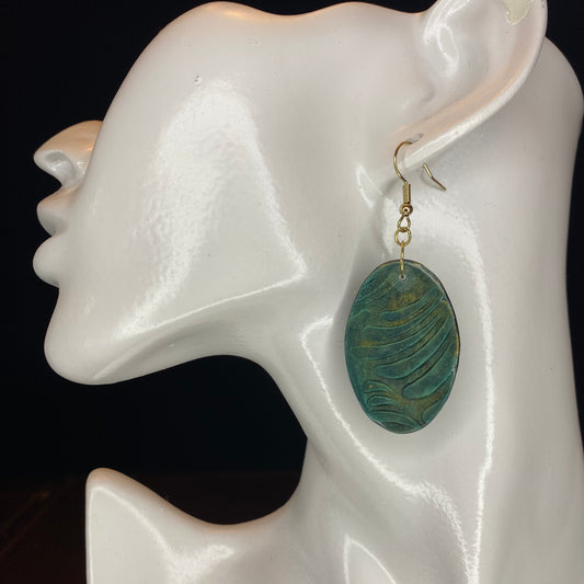 Sage and Gold Mica Earrings