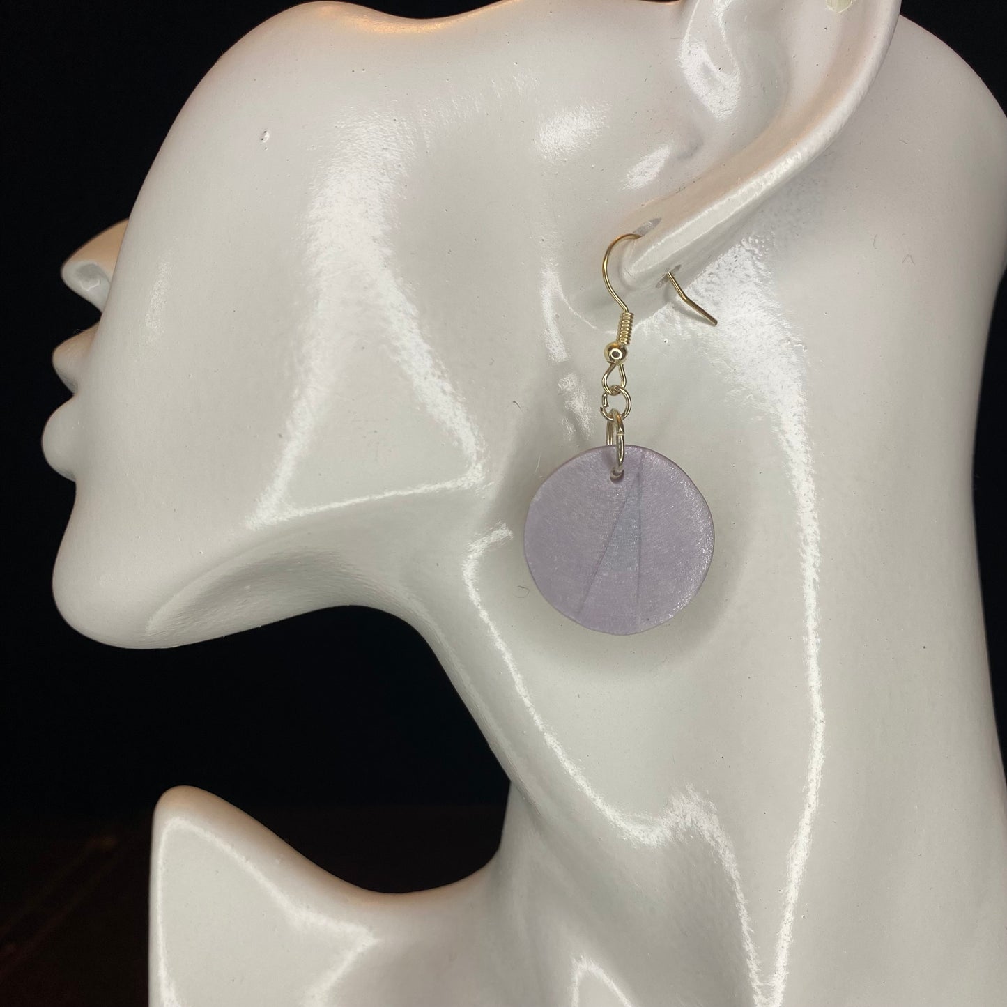 Faux Mother of pearl clay earrings