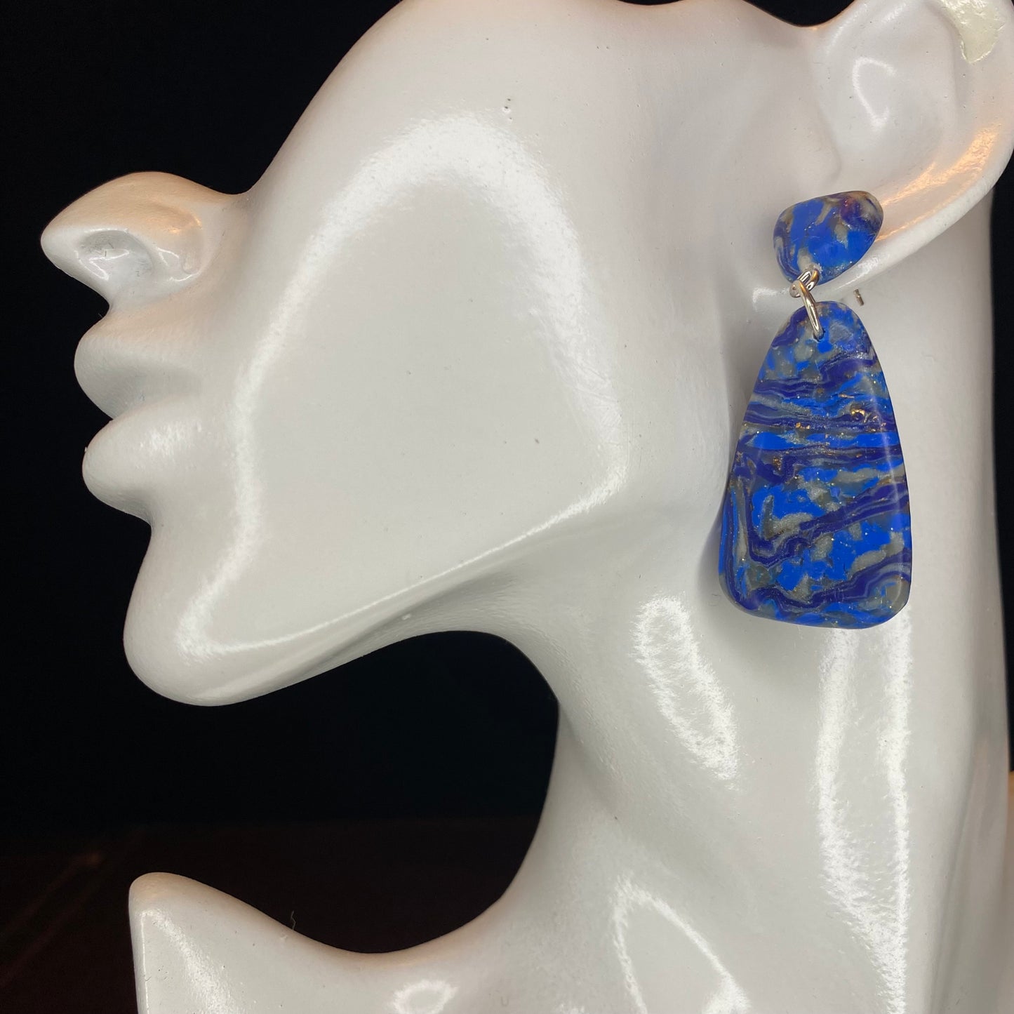Faux Labradorite Post Earrings
