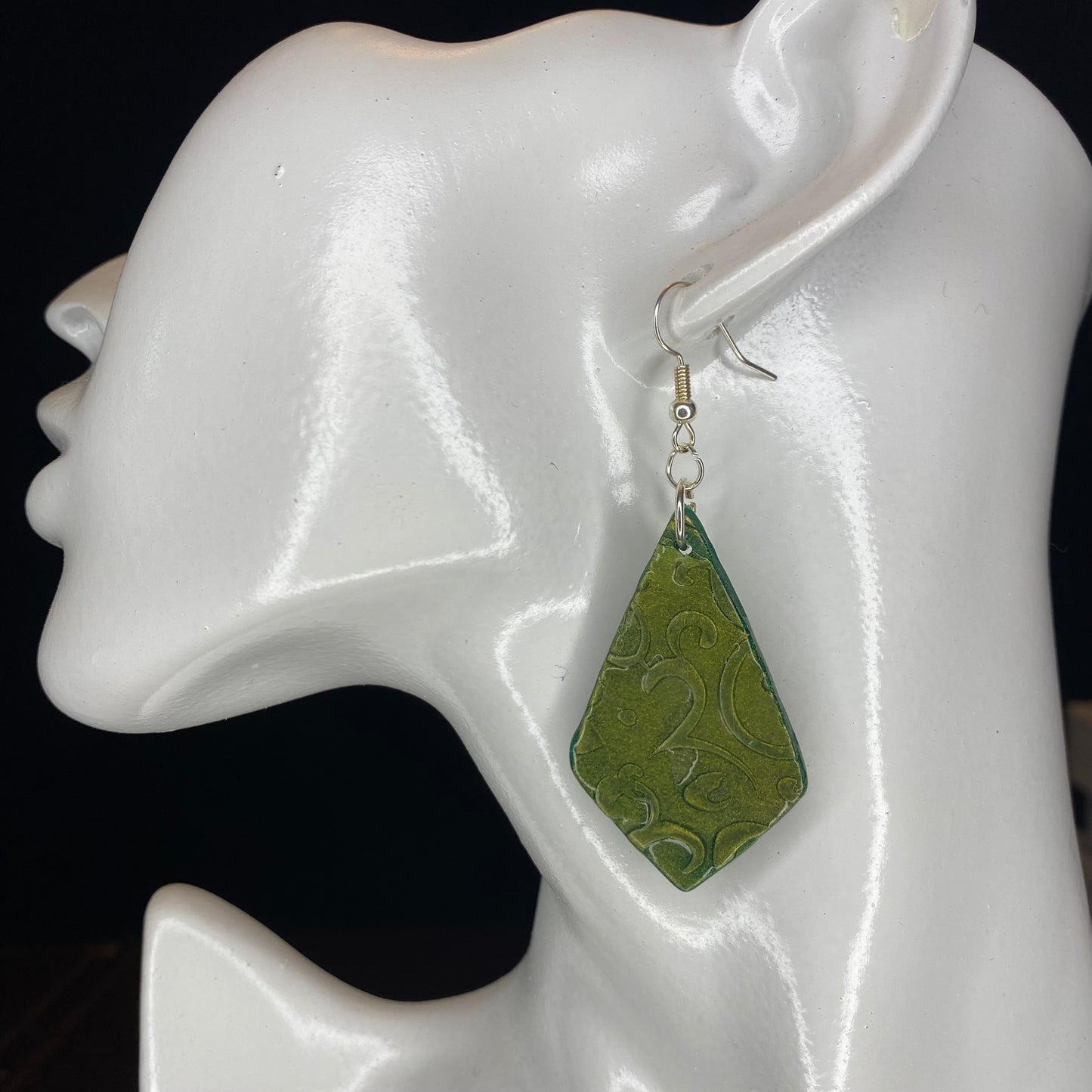 Iridescent Olive Green Earrings