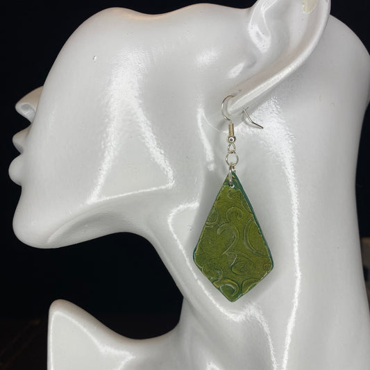 Iridescent Olive Green Earrings