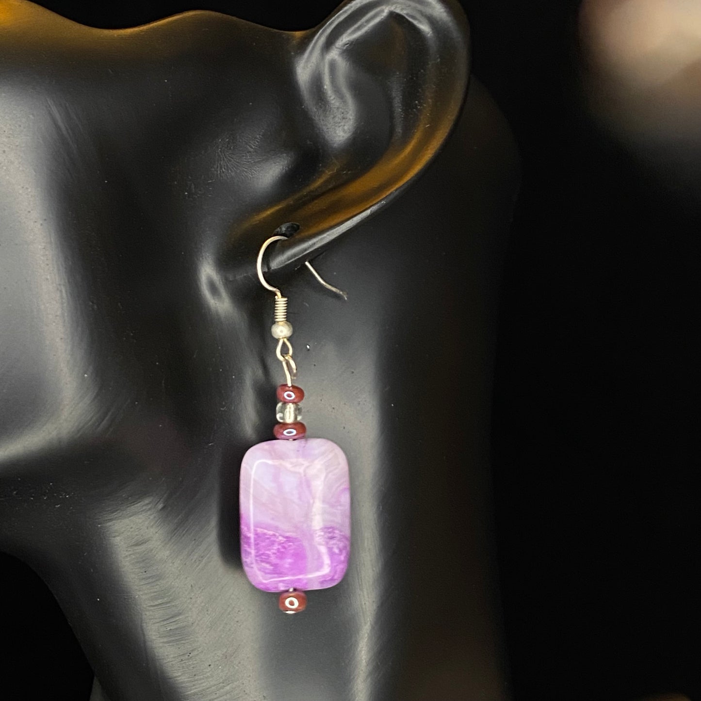 Dyed Agate Rectangle Earrings