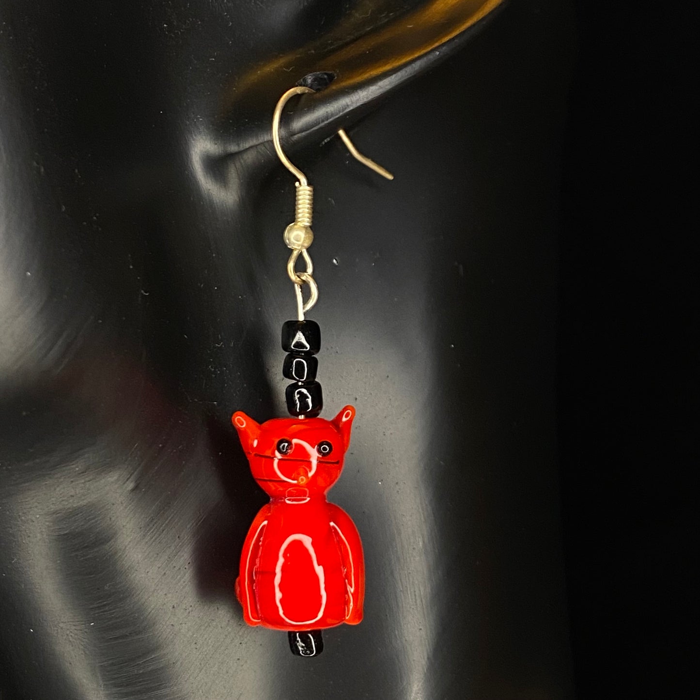 Ceramic cat earrings